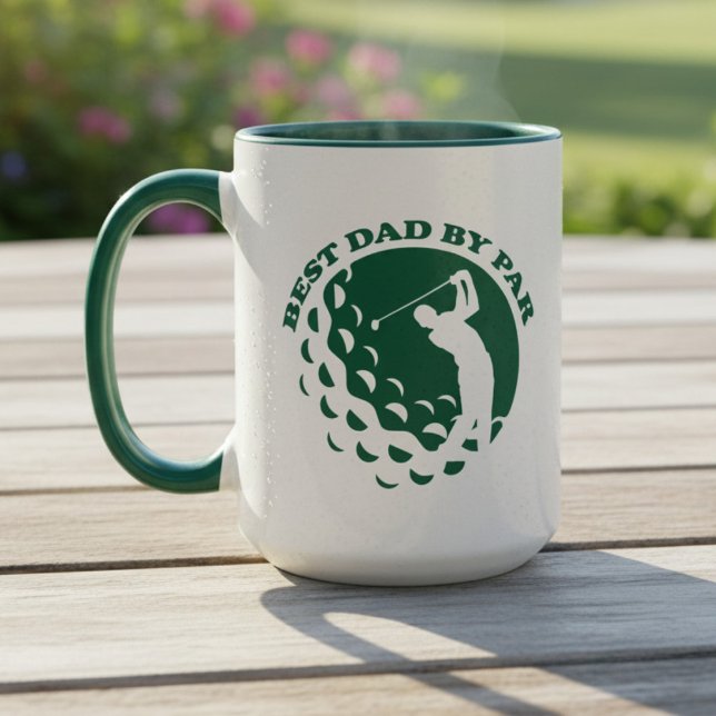 Best Dad By Par Modern Golf Golfing Mug (Creator Uploaded)