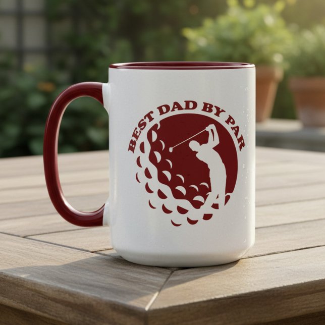 Best Dad By Par Modern Golf Golfing Mug (Creator Uploaded)