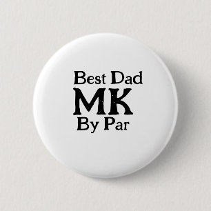 Best dad by par monogram father's day simple rusti 6 cm round badge
