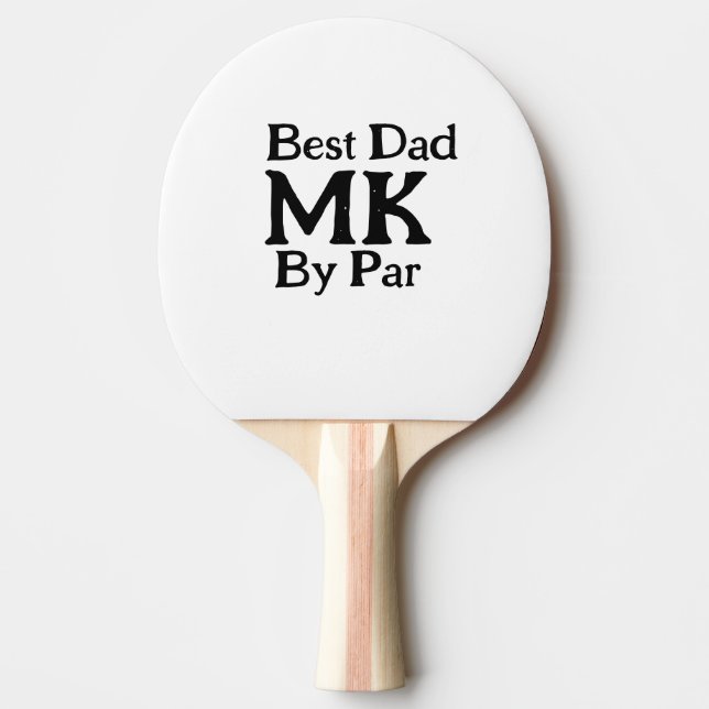Best dad by par monogram father's day simple rusti ping pong paddle (Front)
