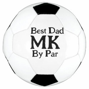 Best dad by par monogram father's day simple rusti soccer ball