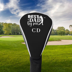 Best Dad by par monogram initials black white Golf Head Cover