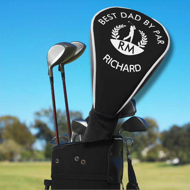 Best Dad by Par Monogram Name Golf Head Cover (Creator Uploaded)
