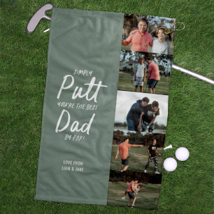 Best Dad By Par multi Photo Golf Fathers Day Golf  Golf Towel