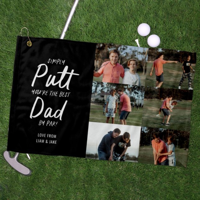 Best Dad By Par multi Photo Golf Fathers Day Towel (Creator Uploaded)