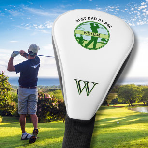 BEST DAD BY PAR NAME CUSTOM MONOGRAM GOLF HEAD COVER