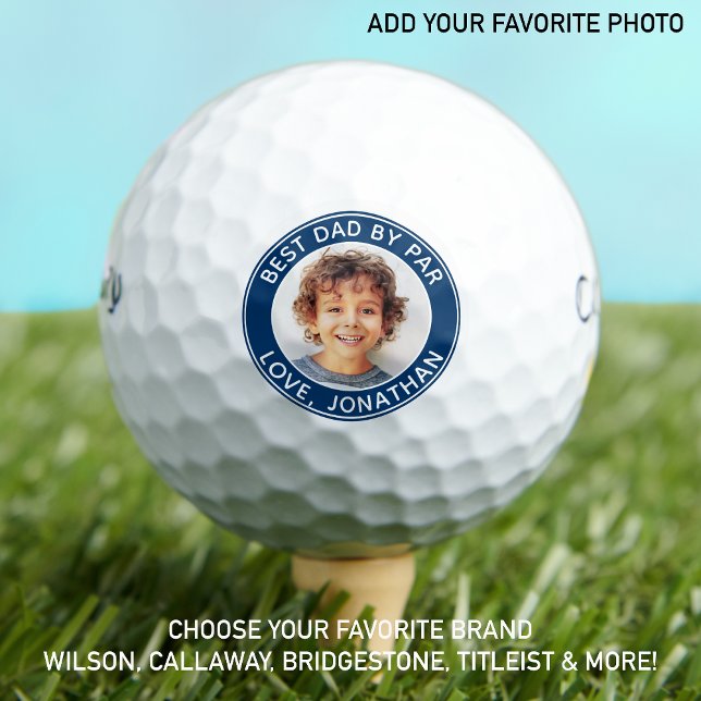 Best Dad By Par Personalised Modern Golfer Photo Golf Balls (Creator Uploaded)