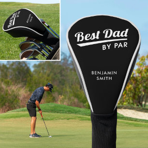 Best Dad By Par Personalised Name Black Golf Head Cover