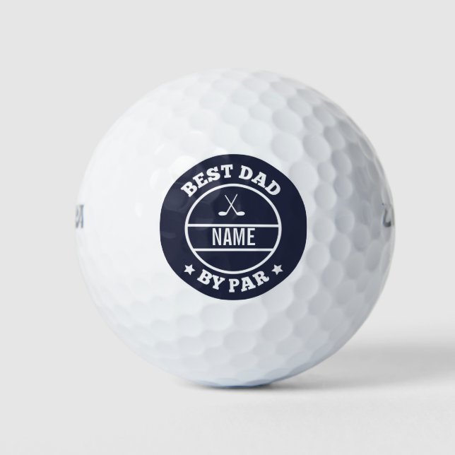 Best Dad By Par Personalised Name  Golf Balls (Front)