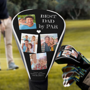 Best Dad by Par photo collage father Golf Head Cover