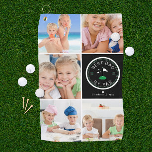 Best Dad by Par Photo Collage Father's Day Golf Golf Towel