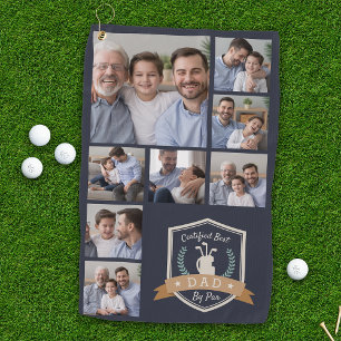 Best Dad By Par   Photo Collage Golf Towel