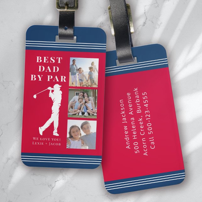Best Dad by Par Photo Collage Luggage Tag (Creator Uploaded)