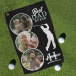 Best Dad By Par Photo Collage Monogram Golf Towel<br><div class="desc">Surprise your golf pro dad with a Father's Day gift he can proudly use on the golf course! Add 3 (three) custom pictures to this design from either your phone or computer and personalise the monogram by changing the name and initial.</div>