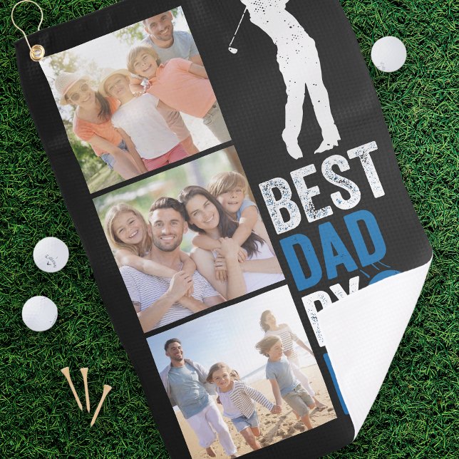 Best Dad By Par Photo Father's Day  Golf Towel (Creator Uploaded)