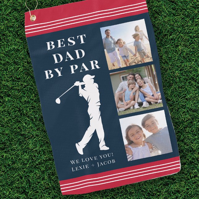 Best Dad by Par Photo Father's Day Golf Towel (Creator Uploaded)