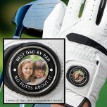 BEST DAD BY PAR Photo Funny Custom Colours Golf Glove<br><div class="desc">For the special golf-enthusiast father, create unique photo golf glove with the editable title BEST DAD BY PAR - NO PUTTS ABOUT IT or personalised with your custom text in your choice of text and background colour combinations (shown in white on black). ASSISTANCE: For help with design modification or personalisation,...</div>