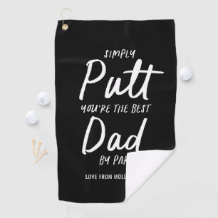 Best Dad By Par Photo Golf Fathers Day black white Towel