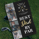 Best Dad By Par Photo Golf Towel<br><div class="desc">Introducing the stylish black & gold dad golf towel, a one-of-a-kind keepsake that is just as personal as it is practical. Featuring adorable photos of the kids, a humourous saying 'best dad by par', and the year he became a father. Further personalisation includes his initials, a sweet heart symbol, and...</div>