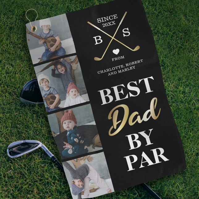Best Dad By Par Photo Golf Towel (Creator Uploaded)