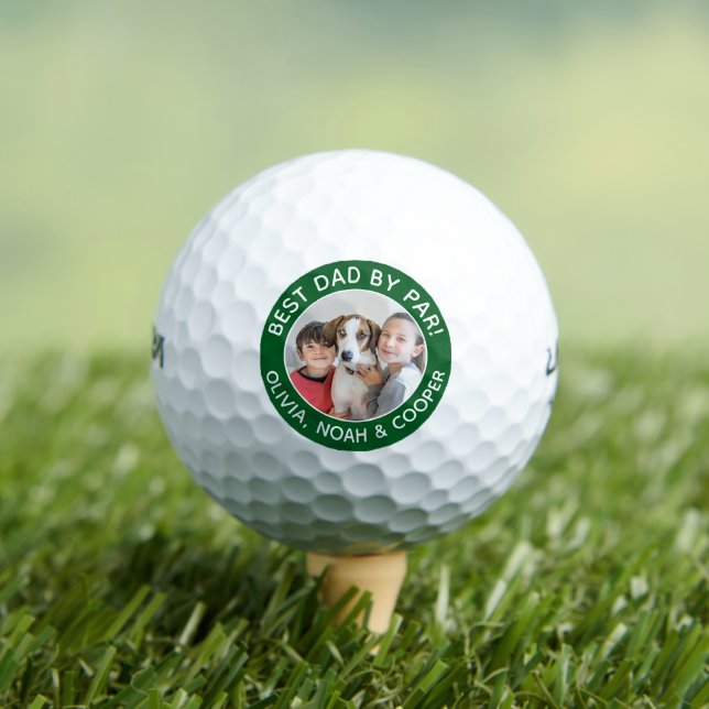Best Dad By Par Photo Green Golf Balls (Insitu Tee)