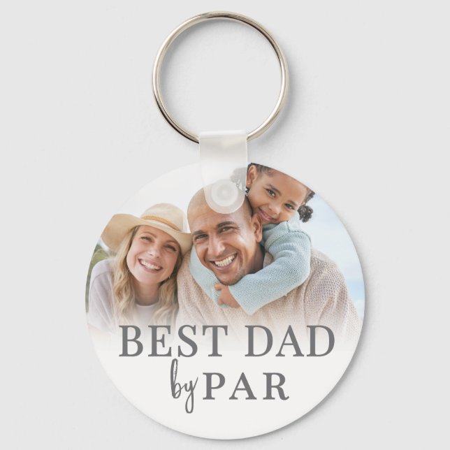Best Dad By Par Photo Key Ring (Front)