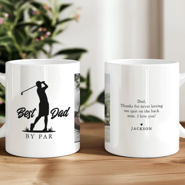 Best Dad By Par Photo & Message Golfer Coffee Mug (Creator Uploaded)