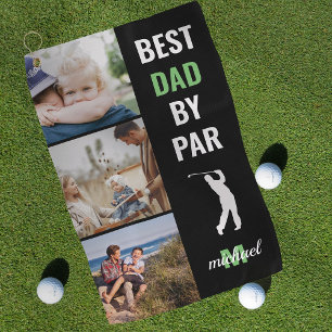 Best Dad By Par Photo Monogram Fathers Day Gift Golf Towel