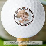 BEST DAD BY PAR Photo Personalised Brown Golf Balls<br><div class="desc">Create a custom, personalised photo golf ball set of 3 or 12 with the editable title BEST DAD BY PAR and your message in your choice of colours (shown in brown) for a special golf-enthusiast father as a birthday, Father's Day or holiday gift. Each ball will have the same image....</div>