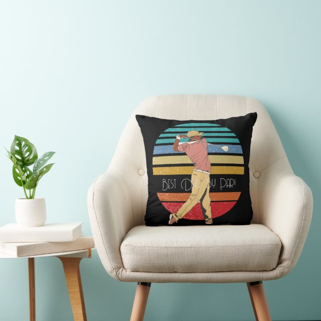 Best Dad by Par Rainbow & Black  Cushion (Chair)