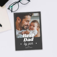 Best Dad By Par Retro Cool Photo Father's Day Card