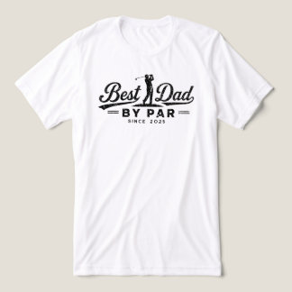 Best Dad By Par Since Year Golfer Distressed Black Tri-Blend Shirt
