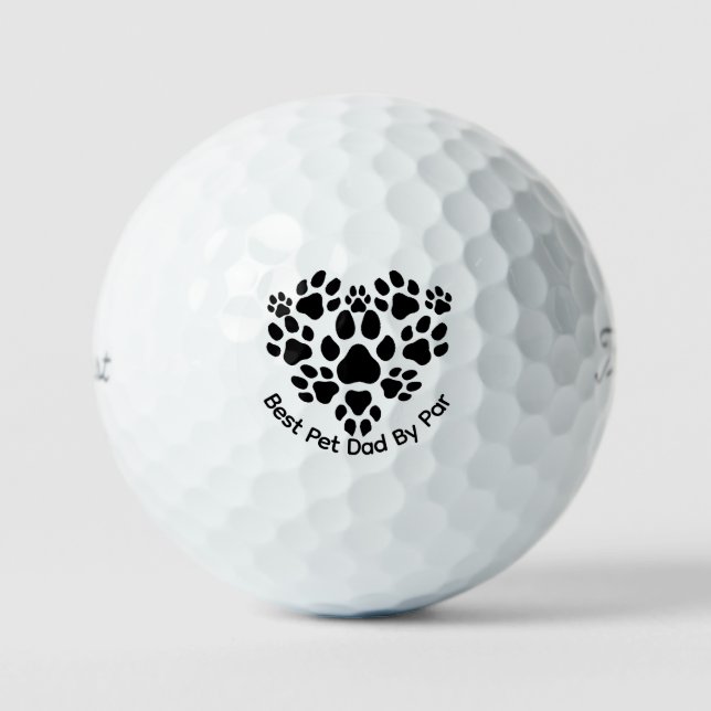 Best Dad By Par Titleist Pro V1 Golf Balls Gift (Front)