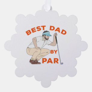 Best Dad By Par Tree Decoration Card