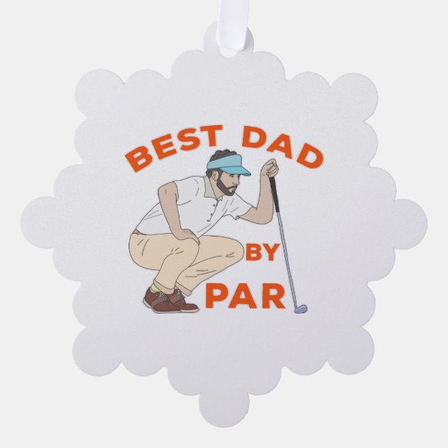 Best Dad By Par Tree Decoration Card (Front)
