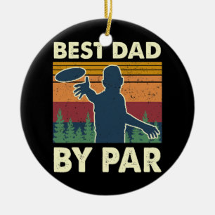 Best Dad By Par Tree Frisbee Disc Golf Player Ceramic Tree Decoration
