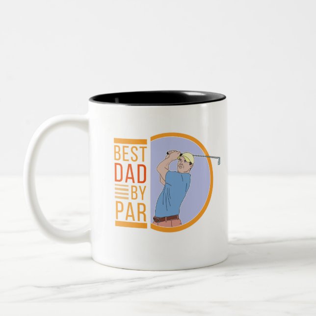 Best Dad By Par Two-Tone Coffee Mug (Left)