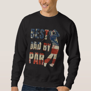 Best Dad By Par Usa Flag Father's Day Golf Lover V Sweatshirt
