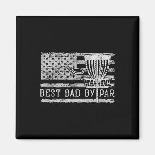 Best Dad By Par Vintage American Flag Disc Golf Fa Magnet