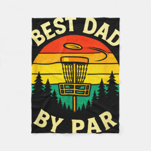 Best Dad By Par - Vintage Disc Golf Retro  Fleece Blanket