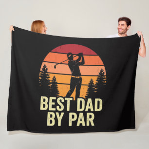Best Dad By Par Vintage Golf Fleece Blanket