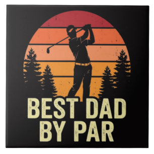 Best Dad By Par Vintage Golf Tile