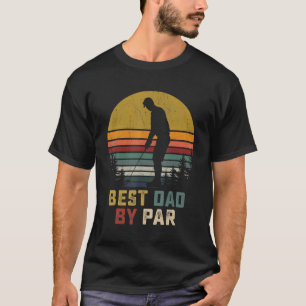 Best Dad By Par Vintage Sunset Golf T-Shirt
