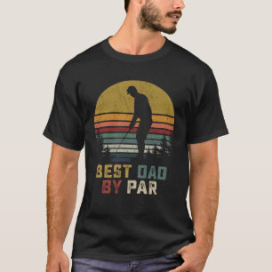 Best Dad By Par Vintage Sunset Golf T-Shirt