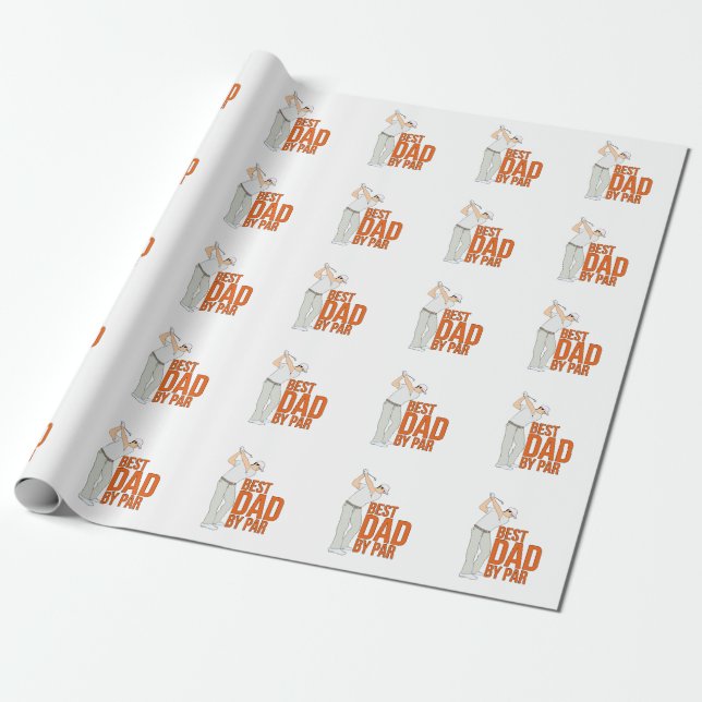 Best Dad By Par Wrapping Paper (Unrolled)