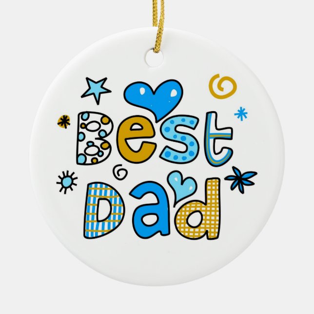 Best Dad Ceramic Tree Decoration (Front)