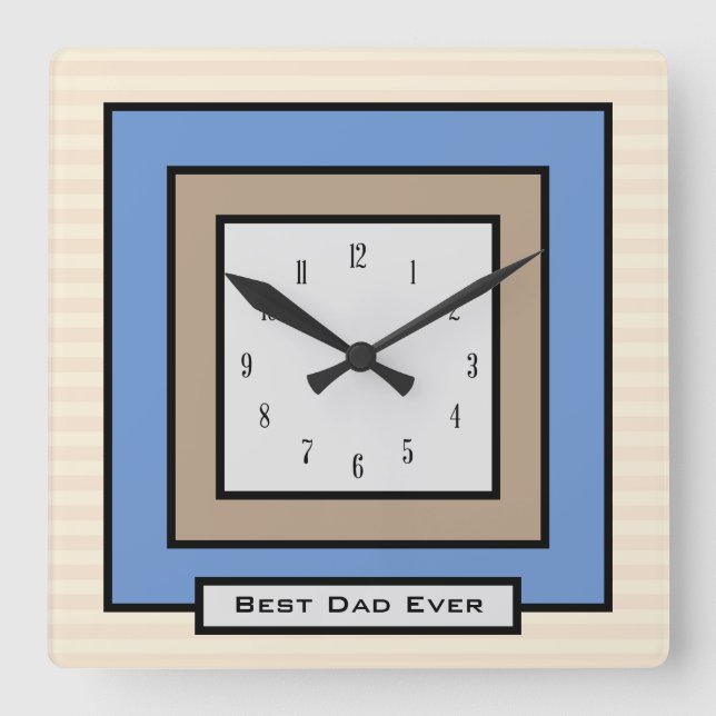Best Dad Classic Squares Wall Clock (Front)