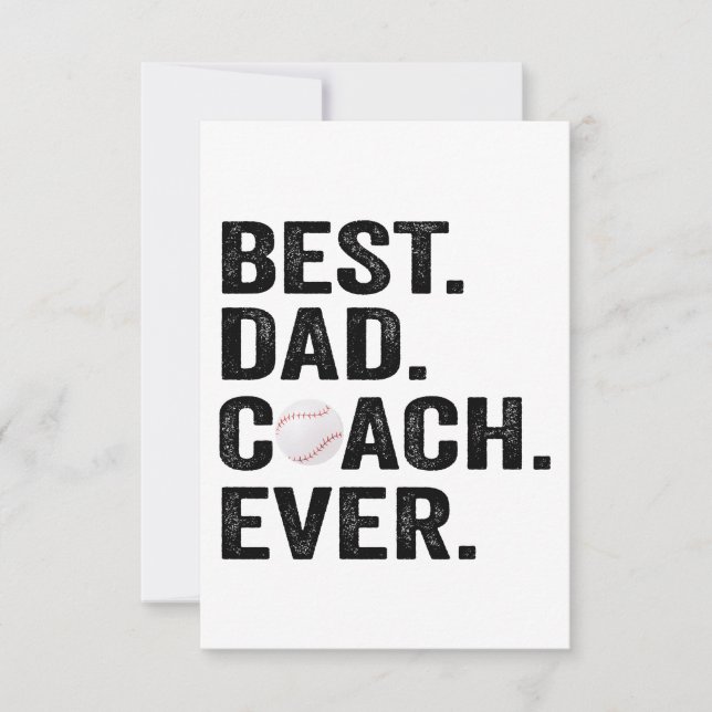 Best Dad Coach Ever Baseball Father's Day Gift  Thank You Card (Front)
