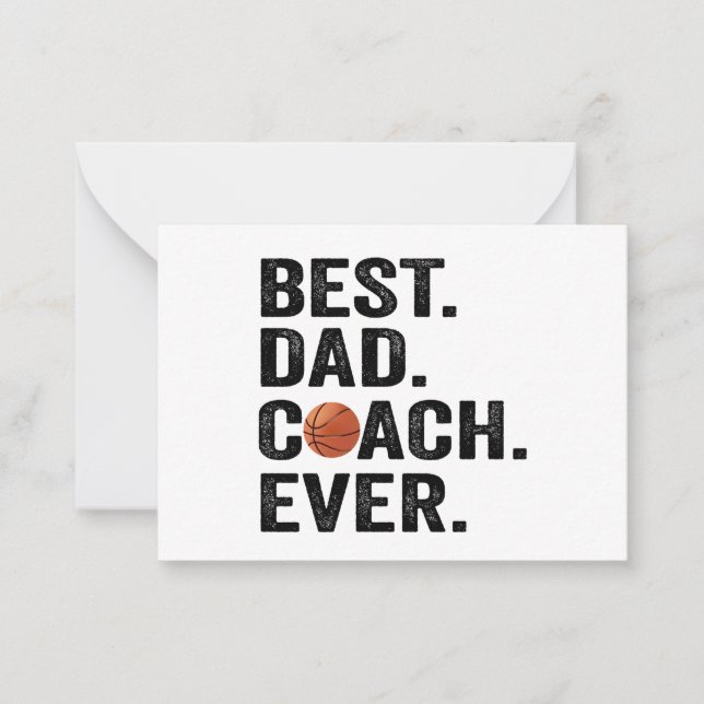 Best Dad Coach Ever Basketball Father Sport Gift  Card (Front)