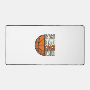 Best Dad Coach Ever Basketball Vintage Vector Desi Desk Mat